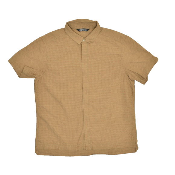 Arc'teryx Lightweight Short Sleeve Button Down Shirt Men's Size L Beige - Picture 1 of 8